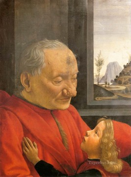  Irlanda Lienzo - Un anciano y su nieto Florencia renacentista Domenico Ghirlandaio